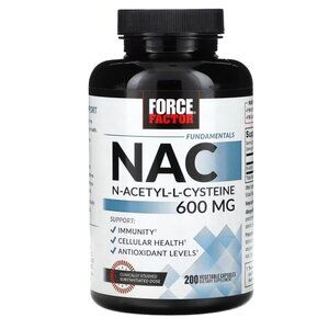Force Factor N-Acetyl-L-Cysteine (NAC) 600 mg Cellular Health 200 Veg Capsules